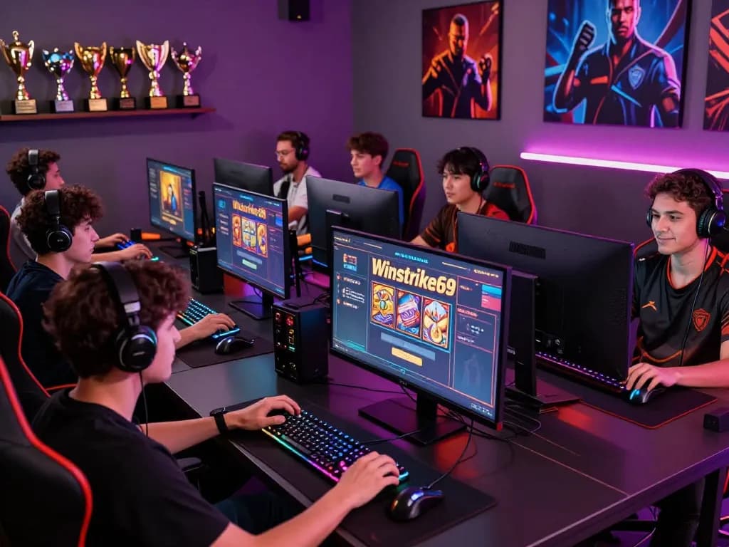 Gamers experiencing winstrike69 games in an immersive online gaming environment