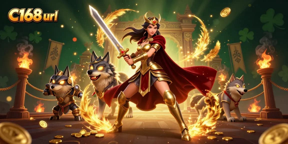 Engage in thrilling gameplay at C168 url with a striking casino illustration showcasing fantasy elements.
