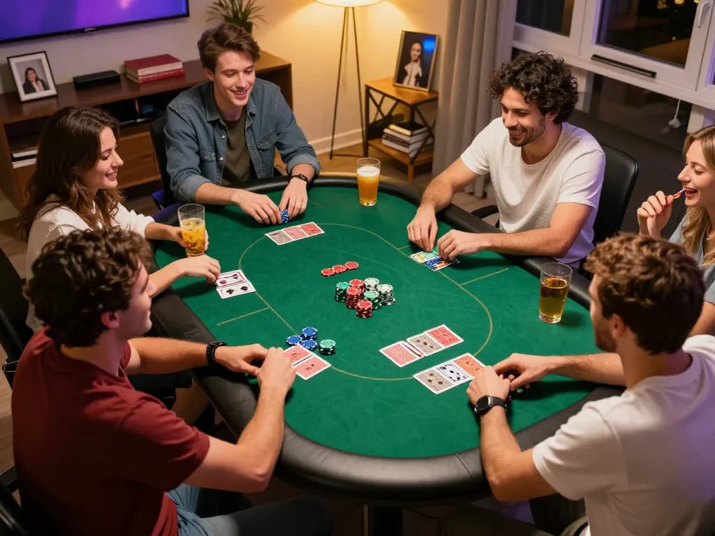Join friends in a lively poker night, featuring colorful chips and cards at https://www.dacsandatphanrang.com/.