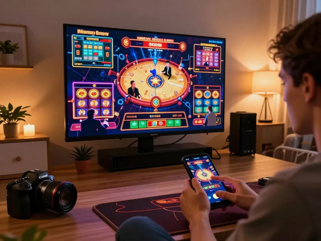megaplus88 players enjoying online casino games in a cozy home setting with immersive graphics