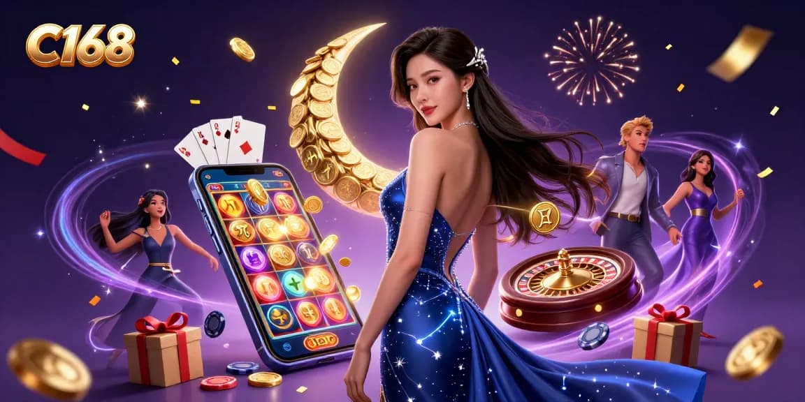 C168 offers an exciting online casino experience with vibrant gaming elements like slot games and roulette