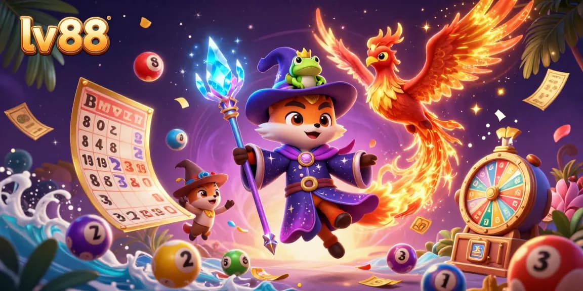 Engage in exciting wins at lv 88, showcasing vibrant animated lottery elements and a dynamic casino theme.