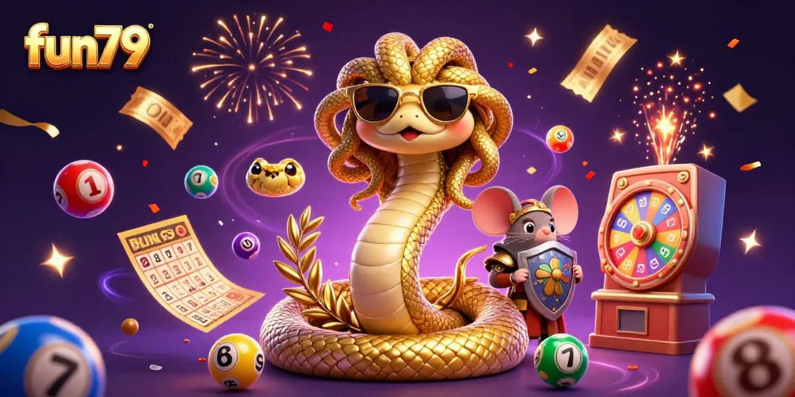 Experience thrilling fun79 gameplay with Medusa and warrior elements in a vibrant lottery scene.