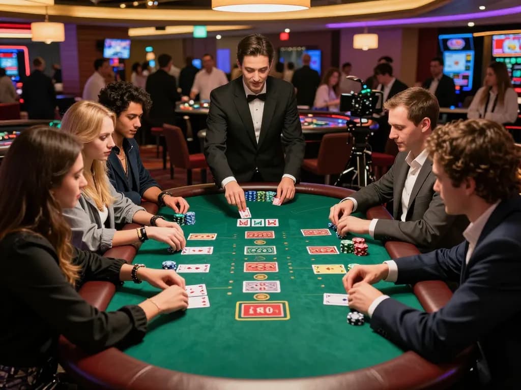 Players strategizing while enjoying an exciting game of blackjack at the dinamit4d casino.