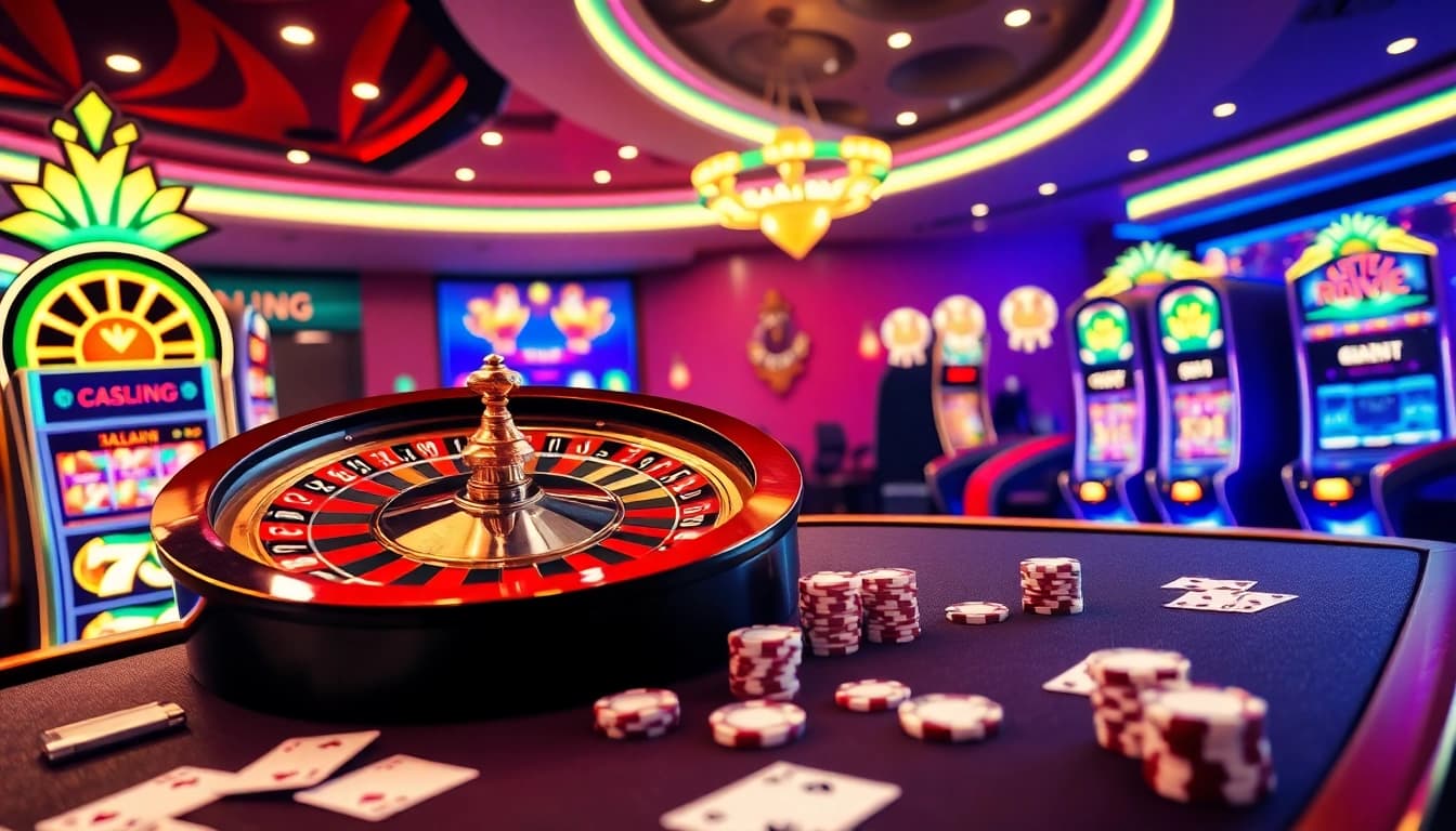 Explore thrilling gaming action at rajaluck with vibrant roulette and luxurious slot machines.