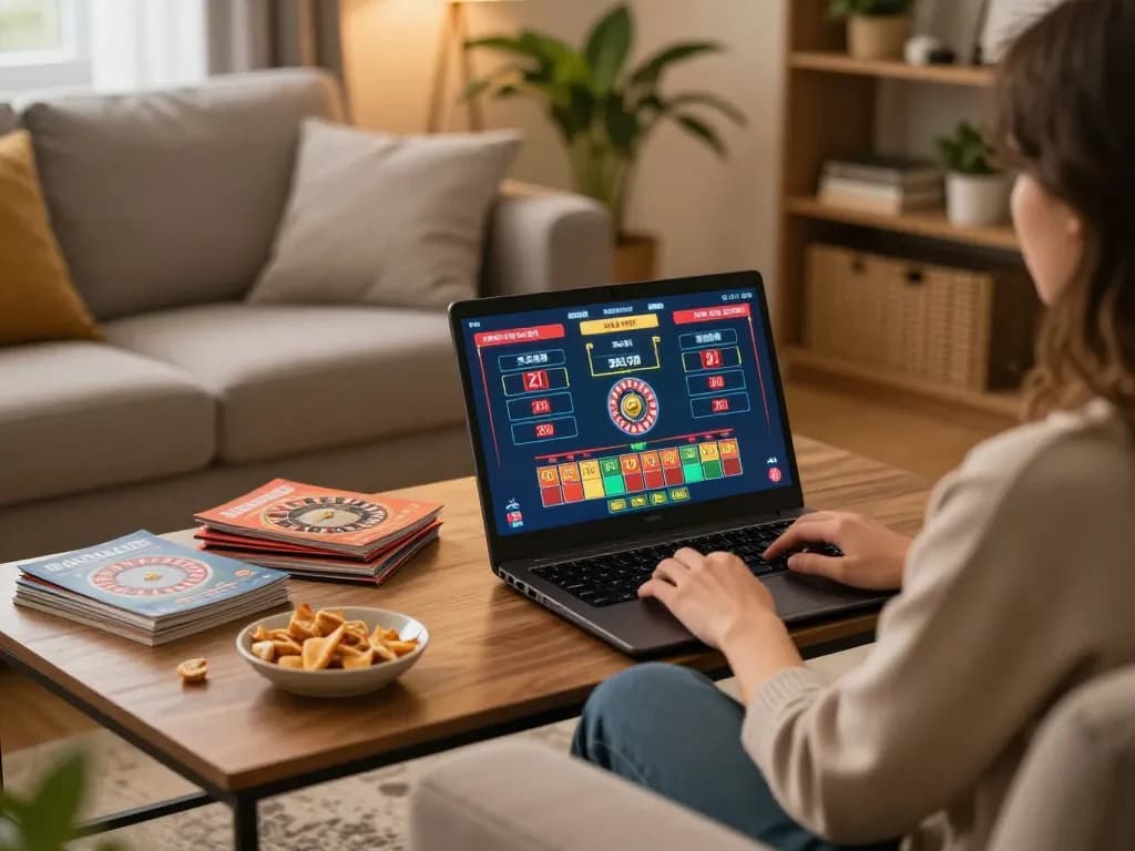 Engaging in online gaming using link alternatif ggdewa777 on a cozy home setup with warm atmosphere.