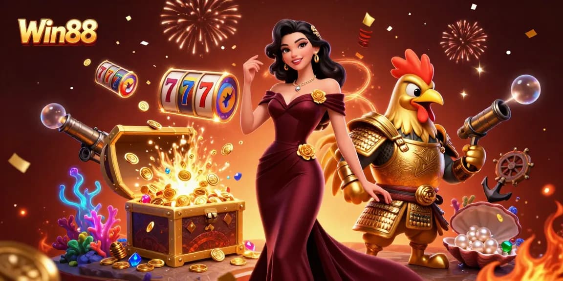 Experience the excitement of Win88 with glamorous settings and vibrant slot elements.
