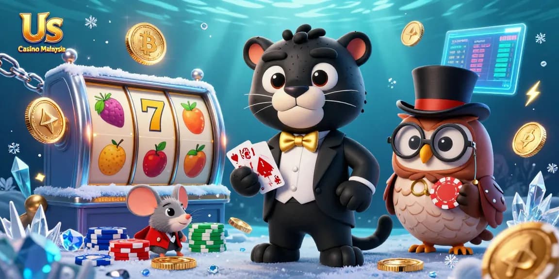 Engage in thrilling gameplay at Us Casino Malaysia featuring vibrant animated characters and rich casino elements.