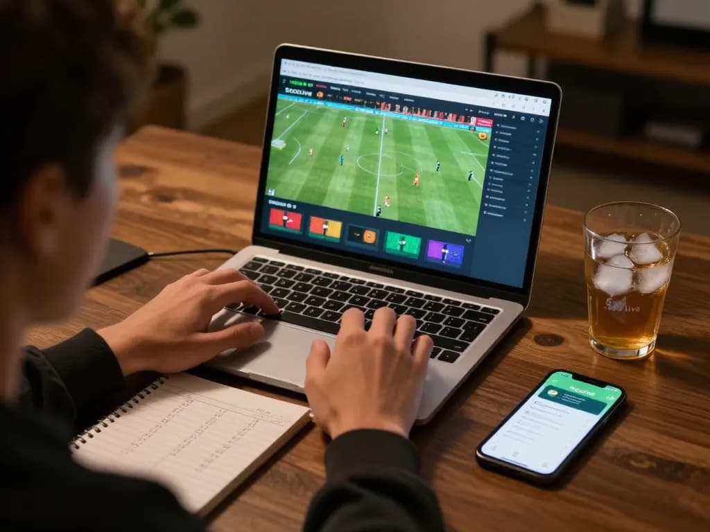 Socolive user engaging in online sports betting with live match streaming interface.