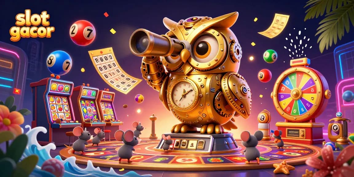 Engaging casino atmosphere with slot gacor characters and vibrant game elements bursting into action