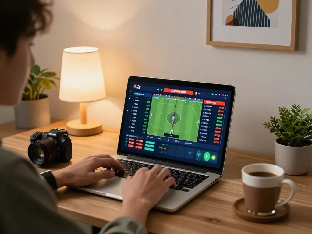 Place bets on TG88 sports betting platform from a cozy home setup with analytical focus.