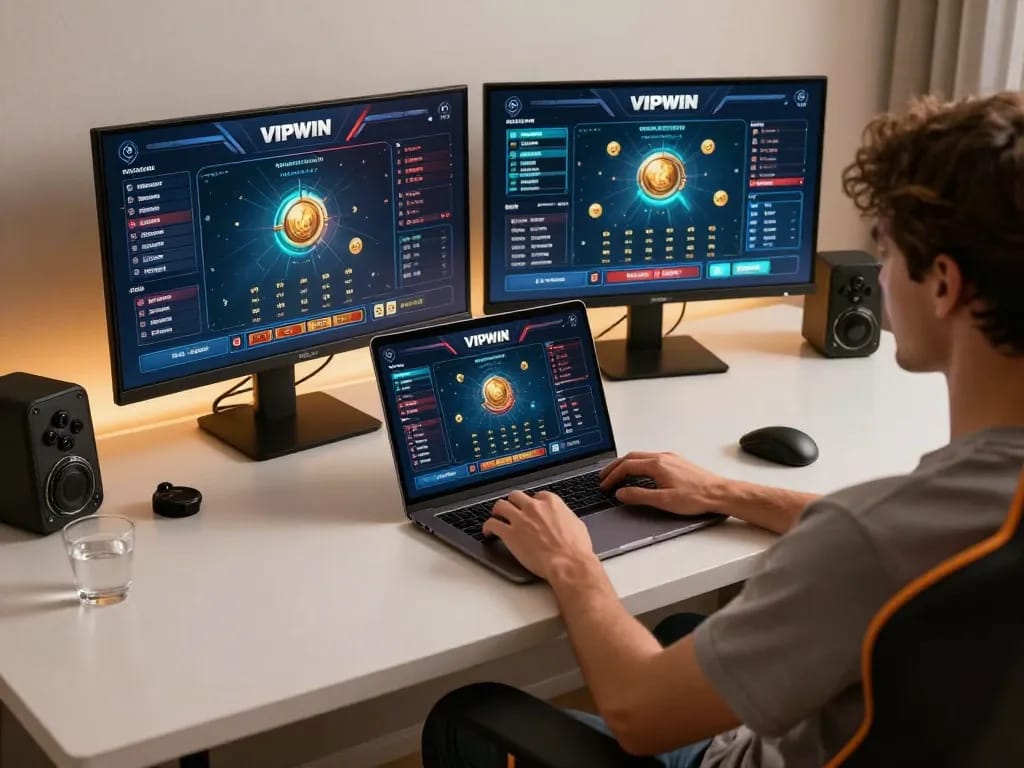 Experience VIPWIN online gaming with a stylish setup for responsible gambling.