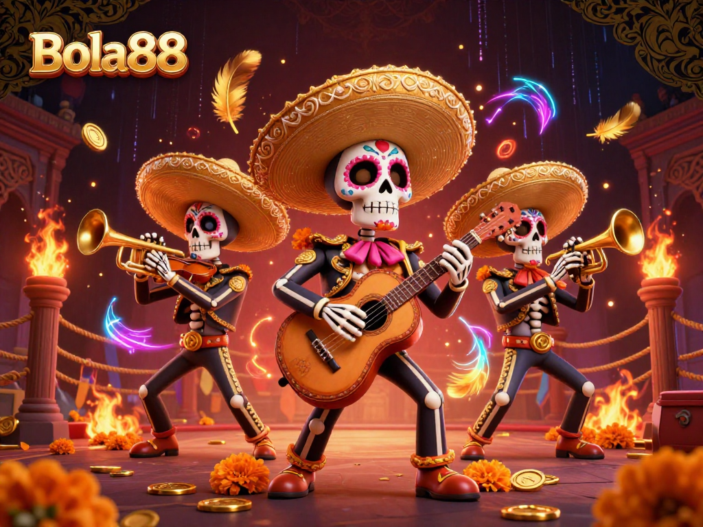 Bola88 menghadirkan pengalaman taruhan dengan band mariachi tengkorak bersama elemen kasino unik yang hidup.