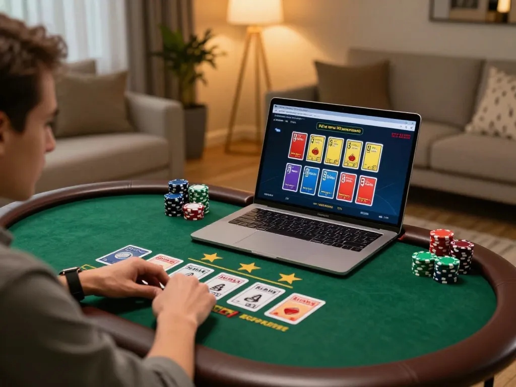 Player engaged with live dealer blackjack on https://goal123.ac/, showcasing an inviting home gaming atmosphere.