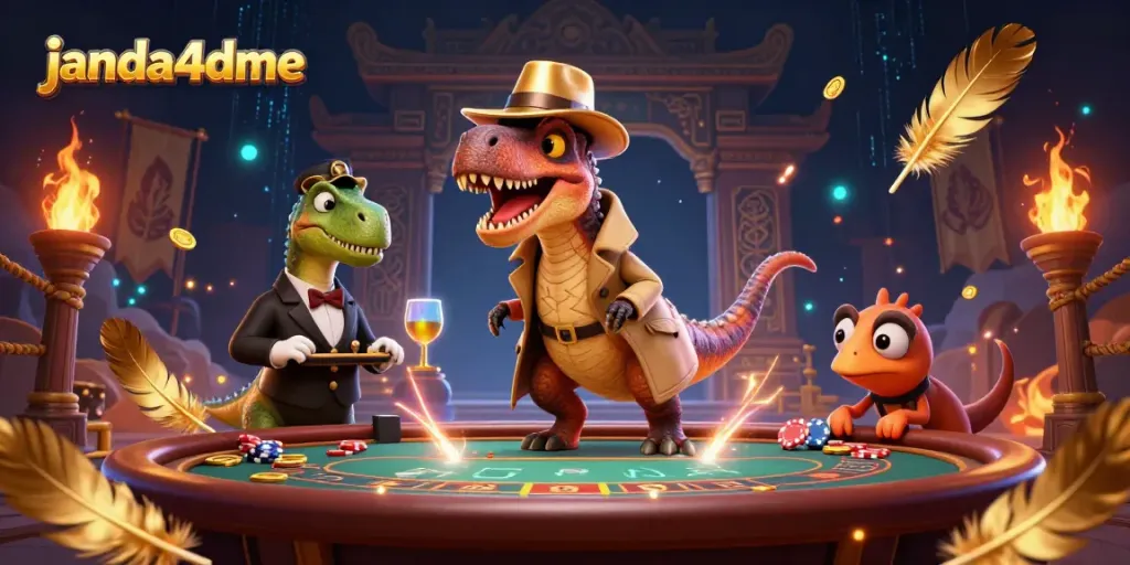 Menangi permainan di janda4dme dengan velociraptor dan pit boss, ditambah kumpulan uang chip.