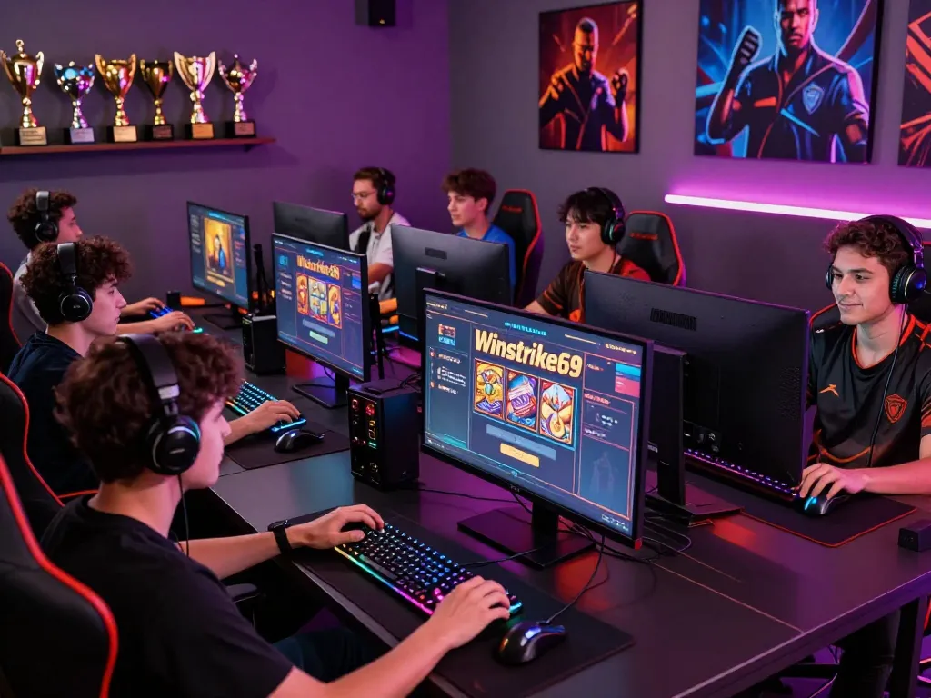 Gamers experiencing winstrike69 games in an immersive online gaming environment