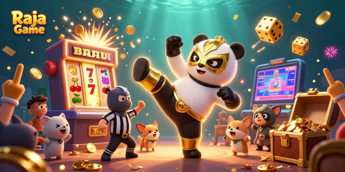 Raja Game platform showcasing a vibrant casino scene with a dynamic gambling experience.