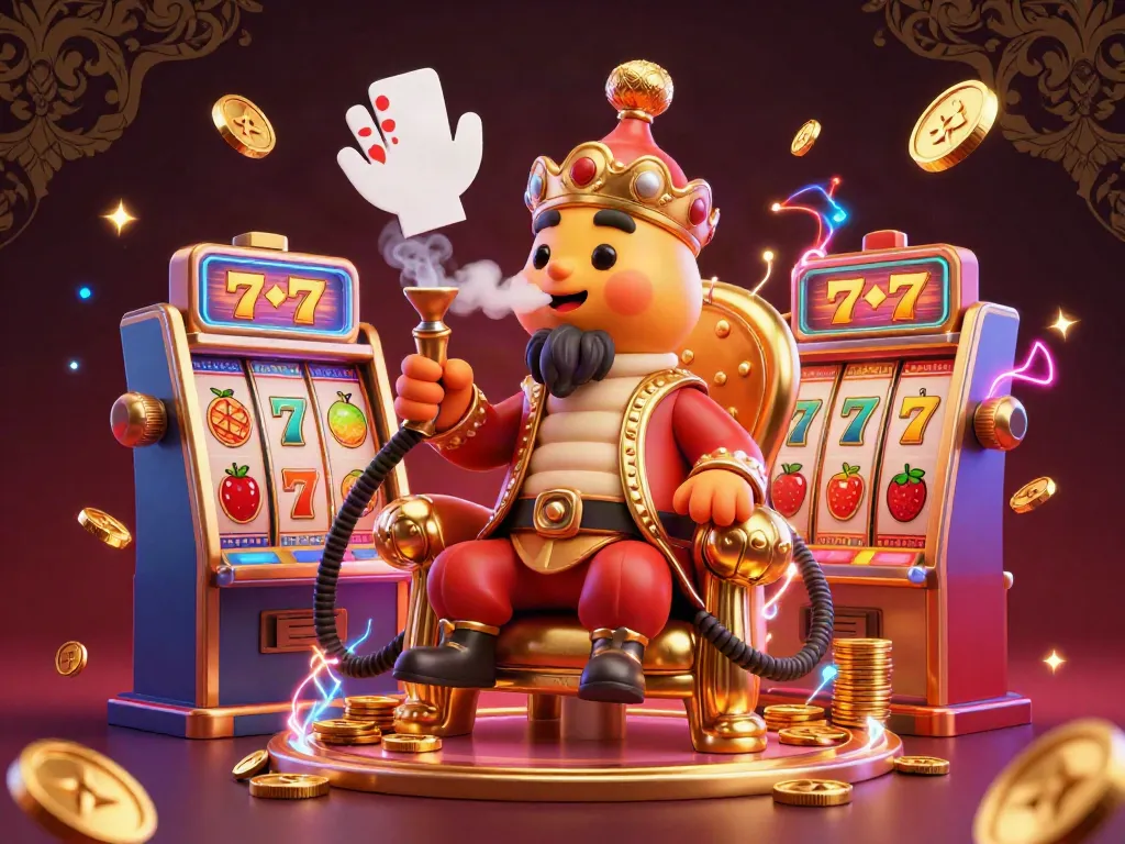 Engage with exciting slot gacor action as gold coins and slot reels fill the vibrant scene.