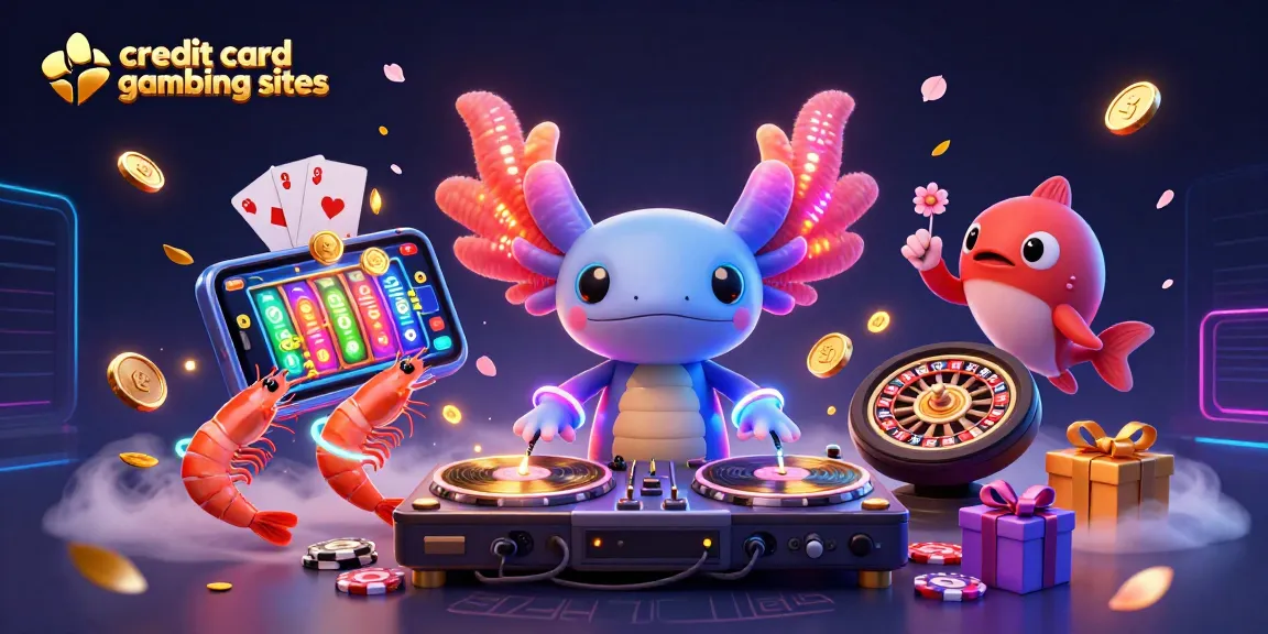 Engage with credit card gambling sites featuring festive axolotl DJ and dynamic game elements.