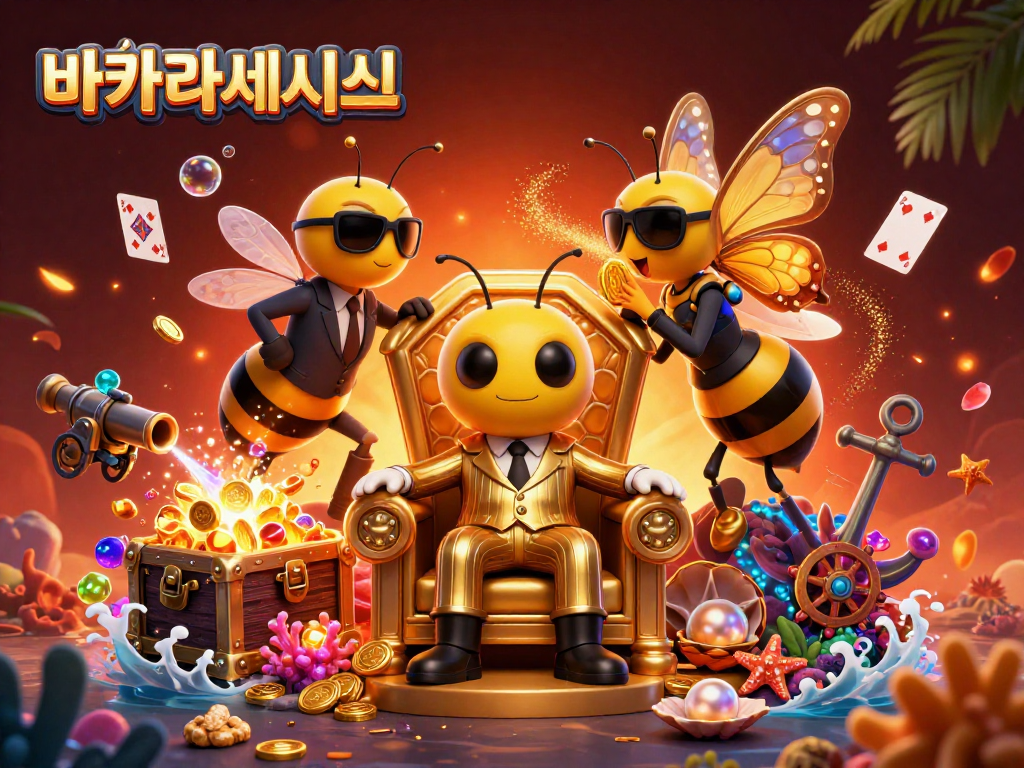 바카라사이트에서 화려한 카지노 환경을 경험하는 벌 모양의 보스와 그의 부하들