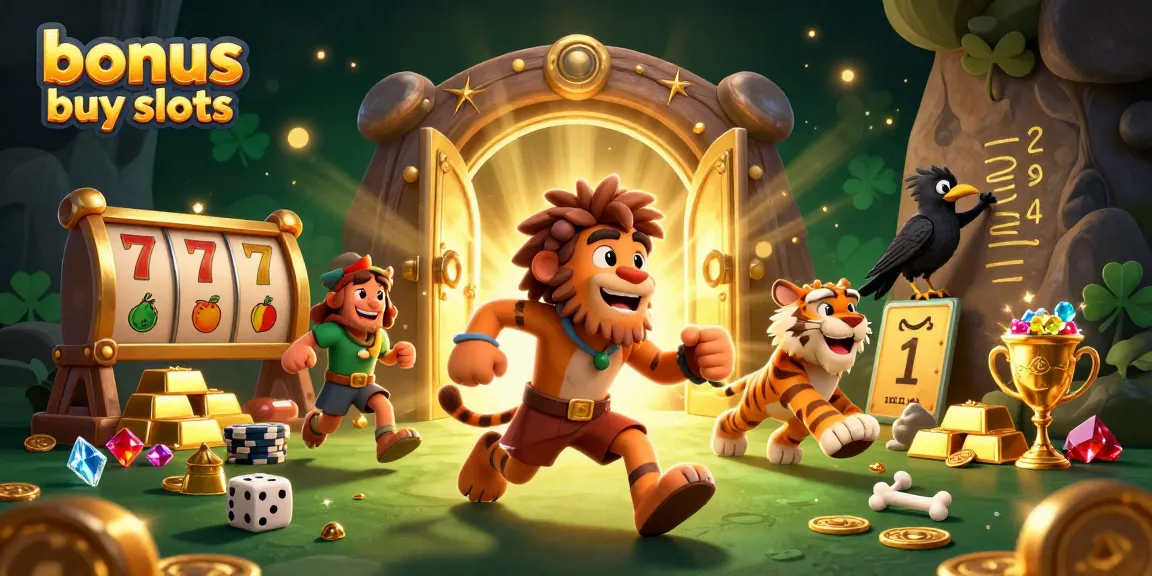 Engage with bonus buy slots in a vibrant prehistoric casino scene featuring dynamic game elements.