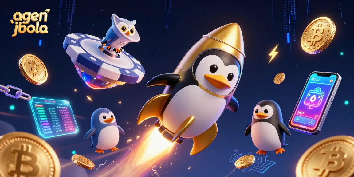 Bet on agen judi bola with the golden penguin soaring to the casino space station!