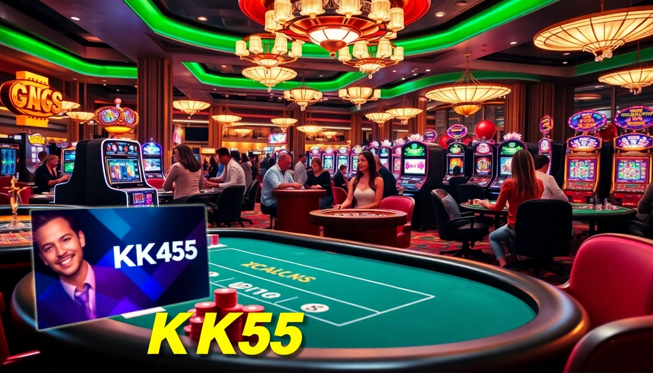 Experience the thrill of nhà cái KK55 in a vibrant casino setting filled with exciting games and professional gamblers.