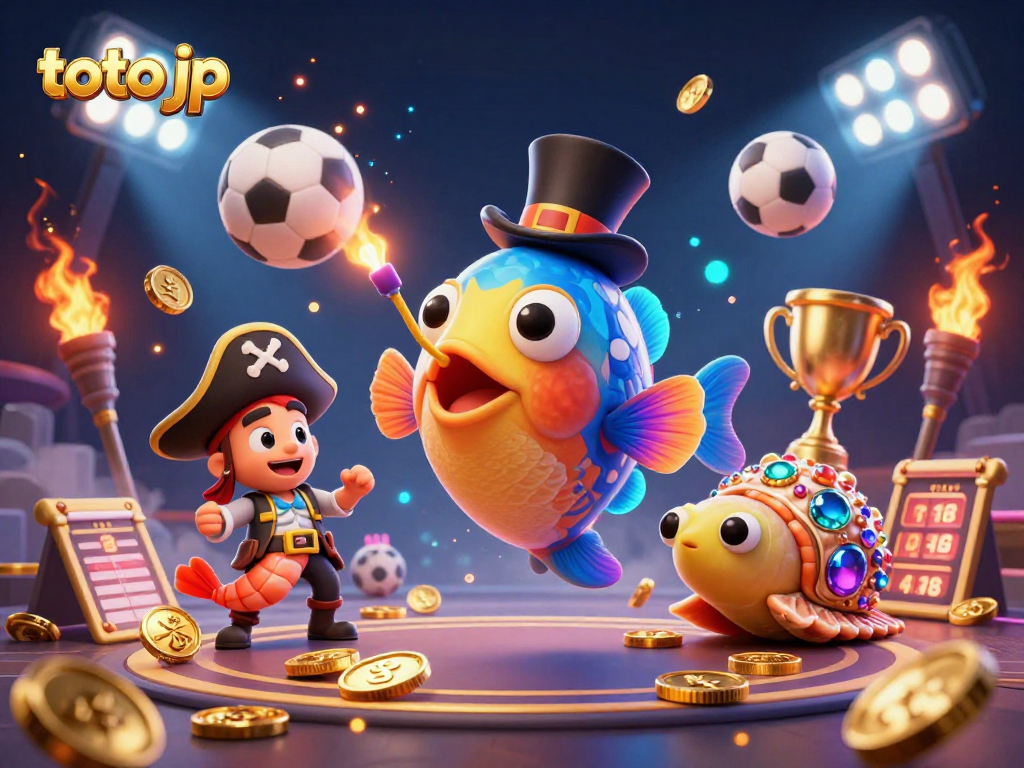 Experience winning moments with toto jp in a dynamic, vibrant 3D illustration of casino fun.