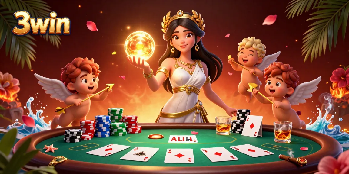 Win big with 3win while exploring a vibrant 3D gambling scene filled with excitement and action.