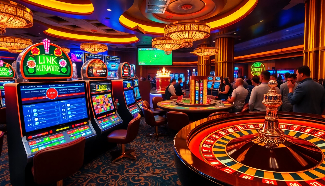 Engaging sbobet link alternatif online betting experience featuring vibrant casino elements.