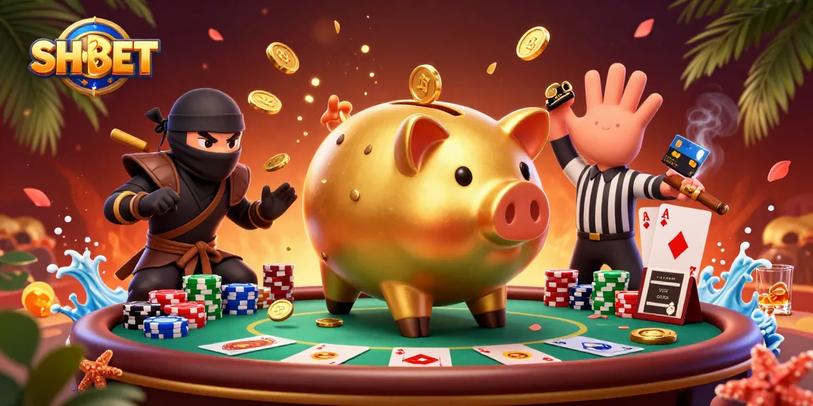 Experience thrilling gambling action with SH BET's vibrant 3D casino scene featuring dynamic characters and poker elements together.