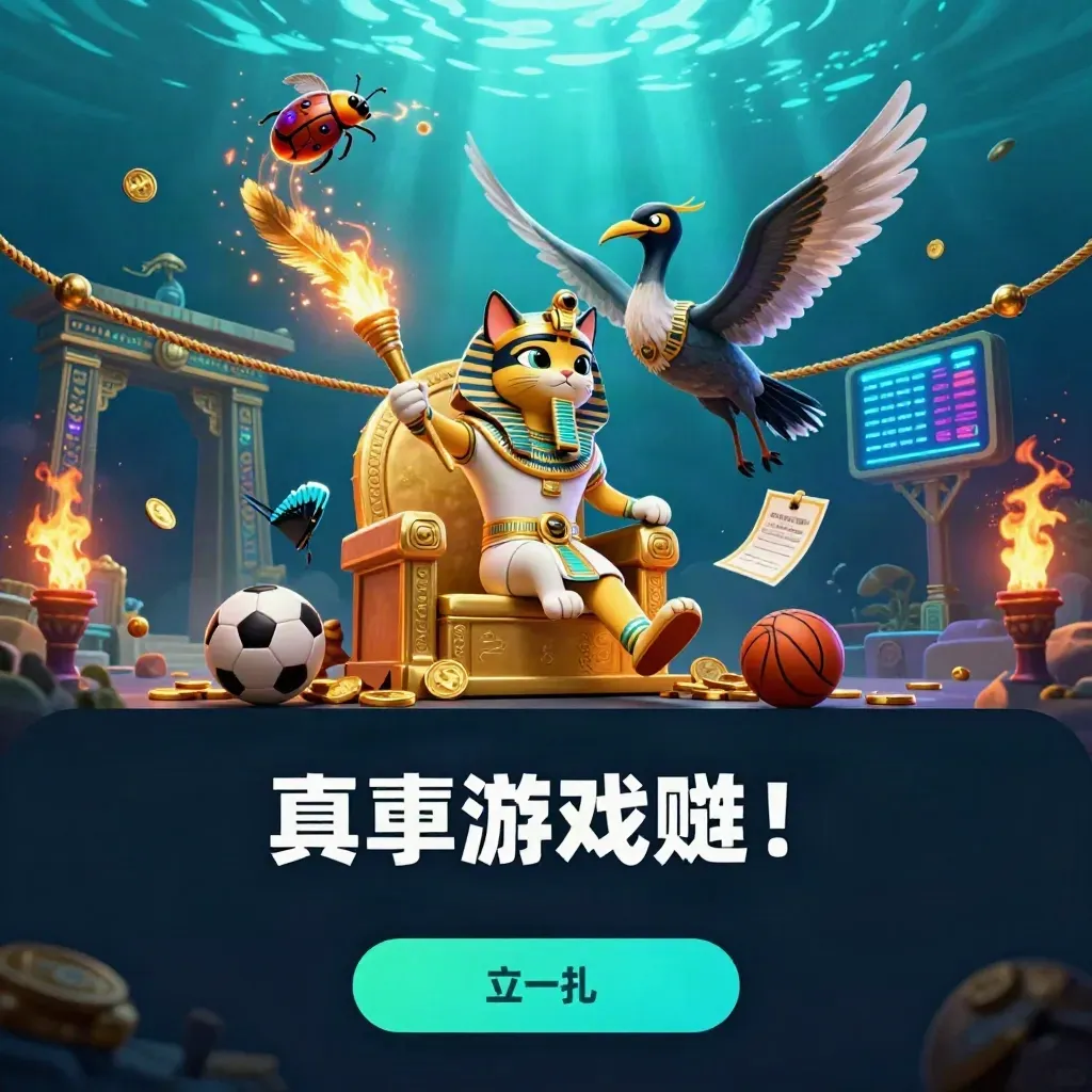 Pharaoh cat, ibis scribe, and gem-wing scarabs amid neon casino chaos