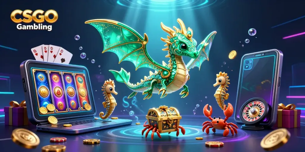 Engage in CSGO Gambling with vibrant slot games, dragon treasures, and dynamic game elements.