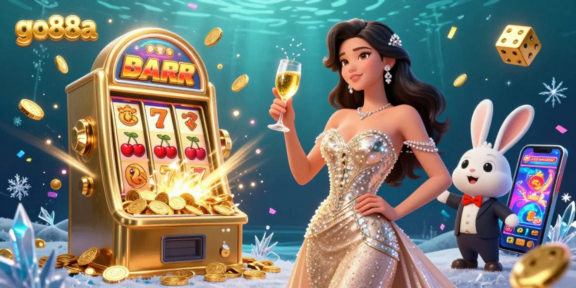 Win big at go88a with an exciting casino scene featuring a stunning woman celebrating a jackpot win.