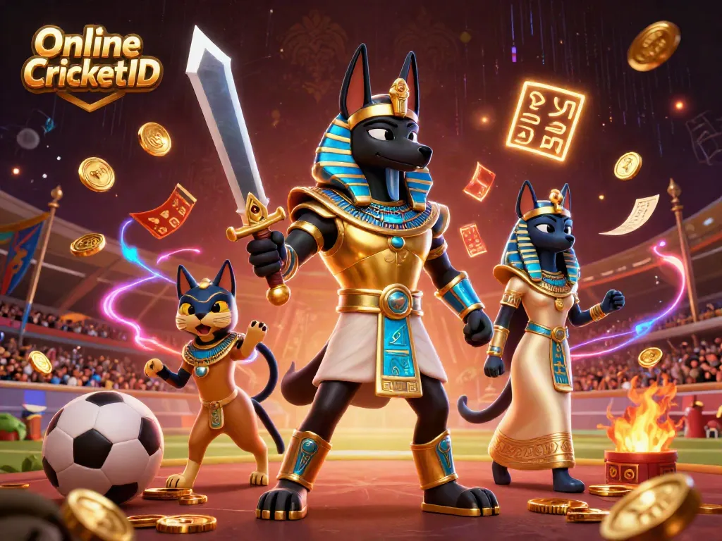 Engage in thrilling sports betting with a verified Online Cricket ID featuring dynamic characters and vibrant elements.