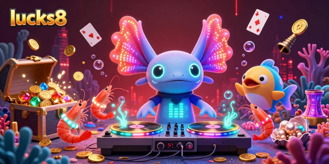 Spin with lucks8's vibrant underwater casino scene showcasing colorful characters and casino game elements.