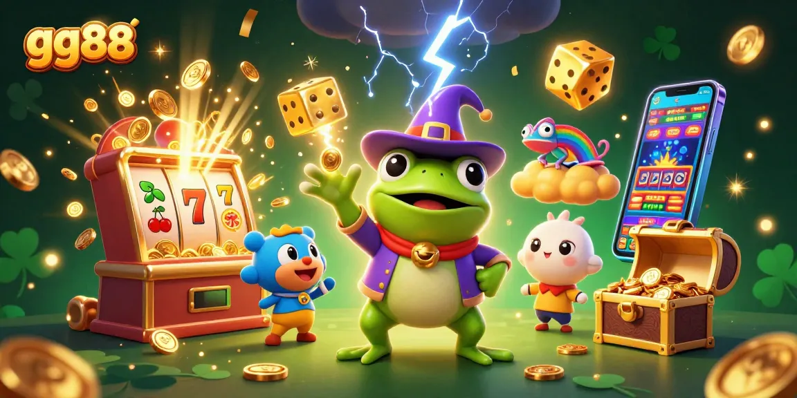 Spin and win with GG88's magical casino adventure featuring vibrant characters and rich prizes.