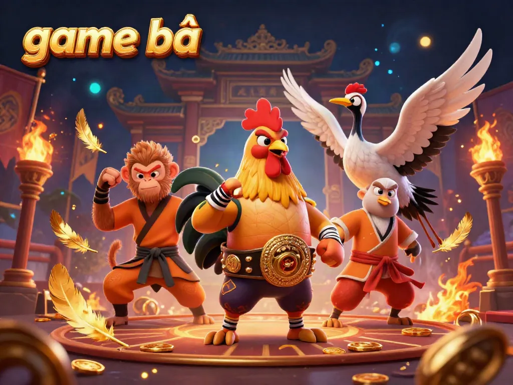 Engage in thrilling game bài action with Muay Thai rooster, Shaolin monkey, and crane master.
