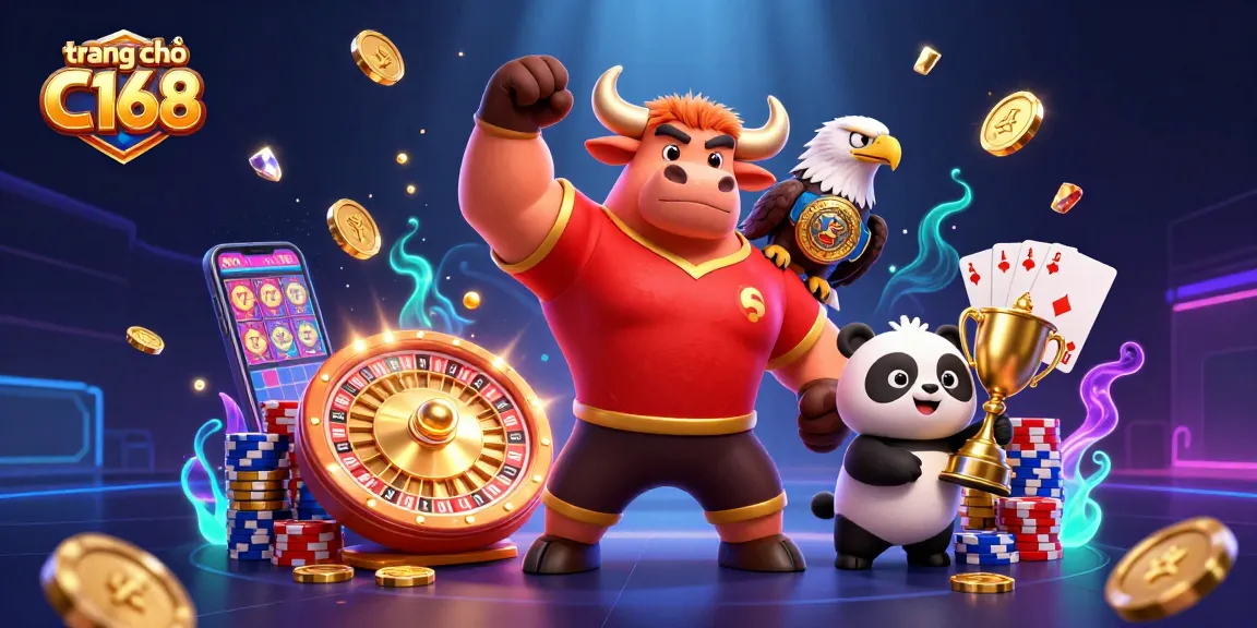 Experience the excitement of gambling at trang chủ C168 with vibrant characters celebrating a big win.