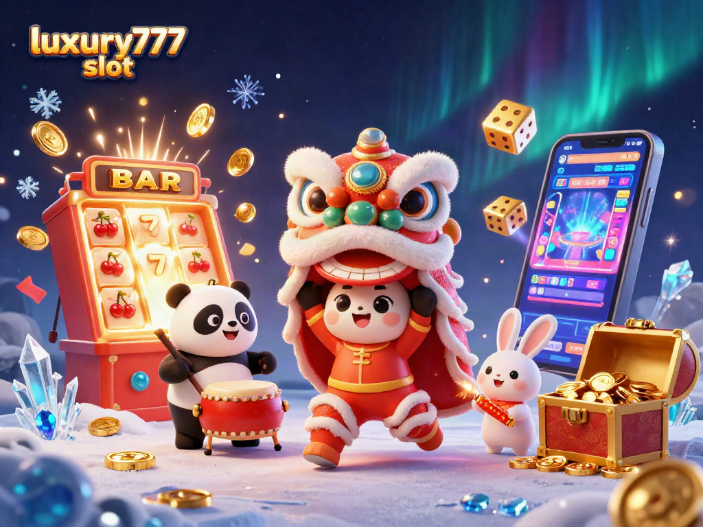 Kemenangan besar dengan luxury777 slot saat merayakan Tahun Baru Imlek dalam suasana kasino yang meriah.