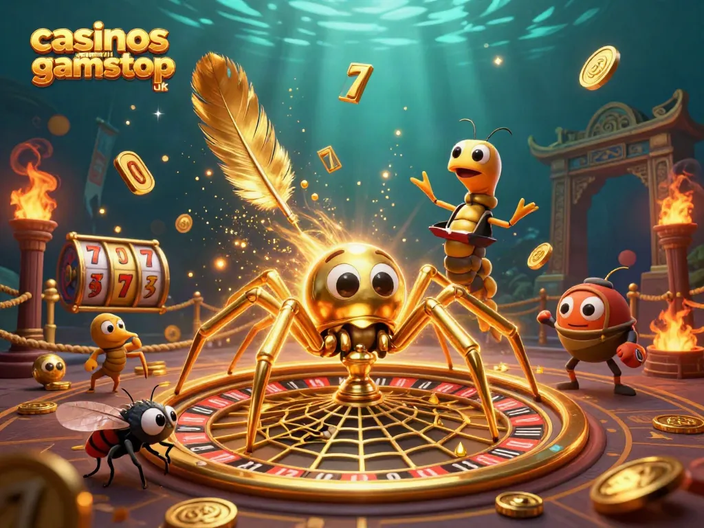 Engage with casinos not on gamstop uk in a vibrant 3D scene filled with dynamic gaming elements.
