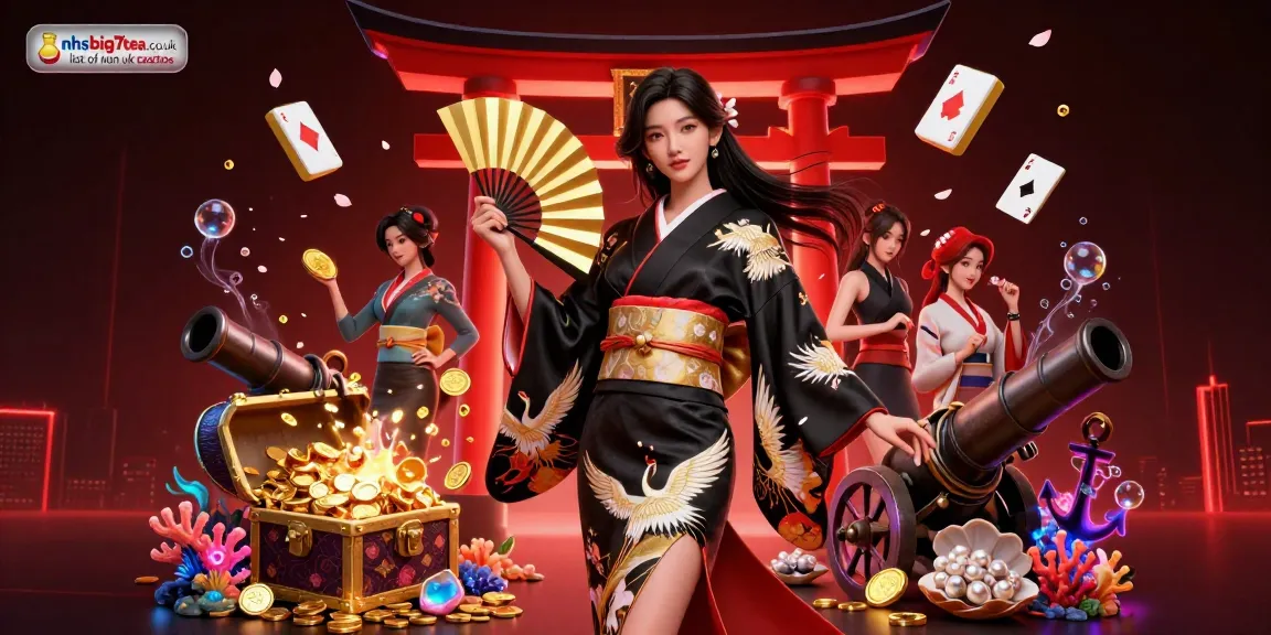 Engage with nhsbig7tea.co.uk list of non uk casinos illustrated scene showcasing vibrant casino elements and dynamic poses.