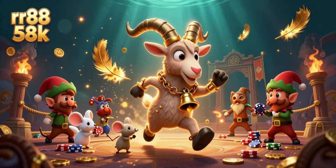 Engage with rr88 58k gaming excitement featuring a Krampus running a dynamic casino scene.