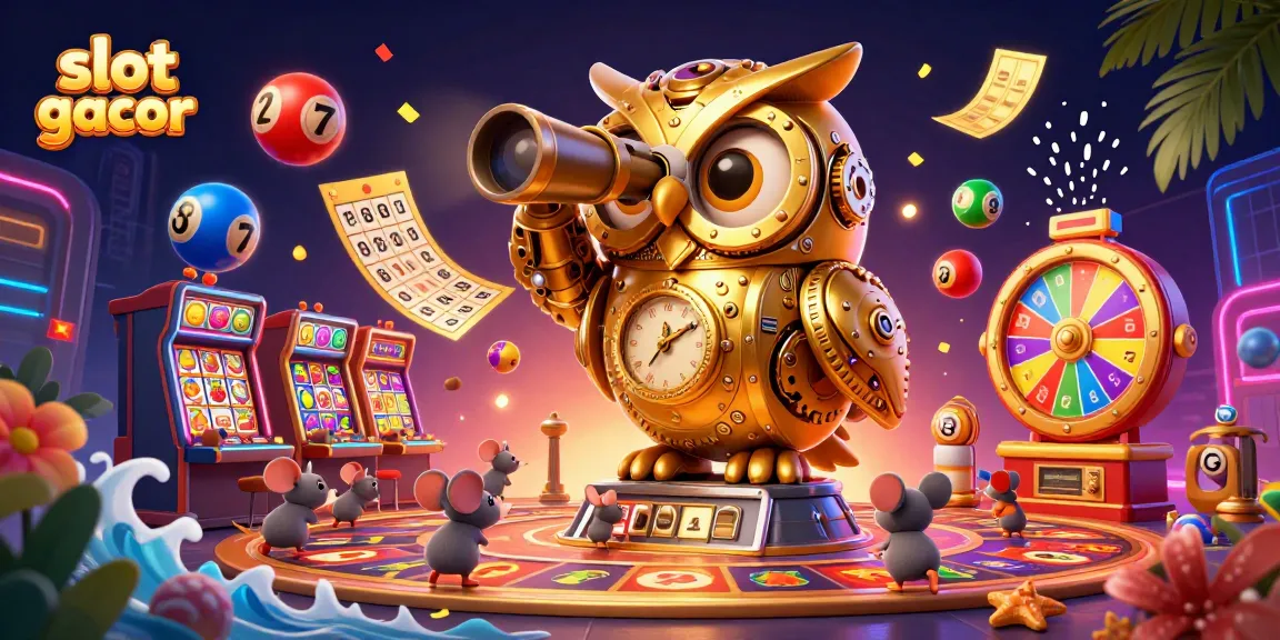 Engaging casino atmosphere with slot gacor characters and vibrant game elements bursting into action