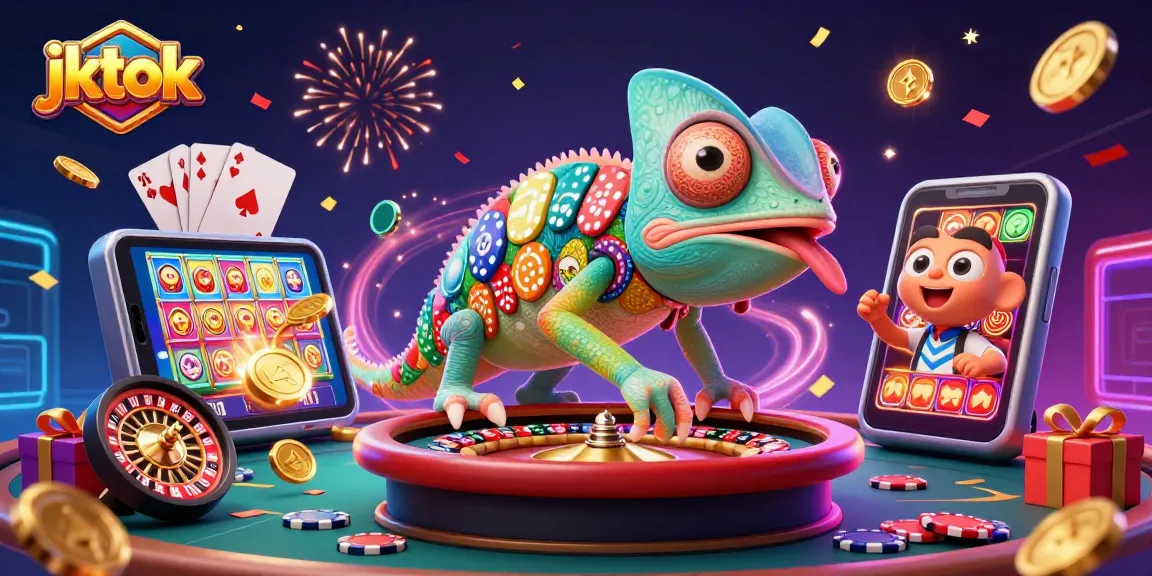 Genggam kemenangan menarik di jktok dengan chameleon kasino yang penuh warna dan elemen bermain seru.