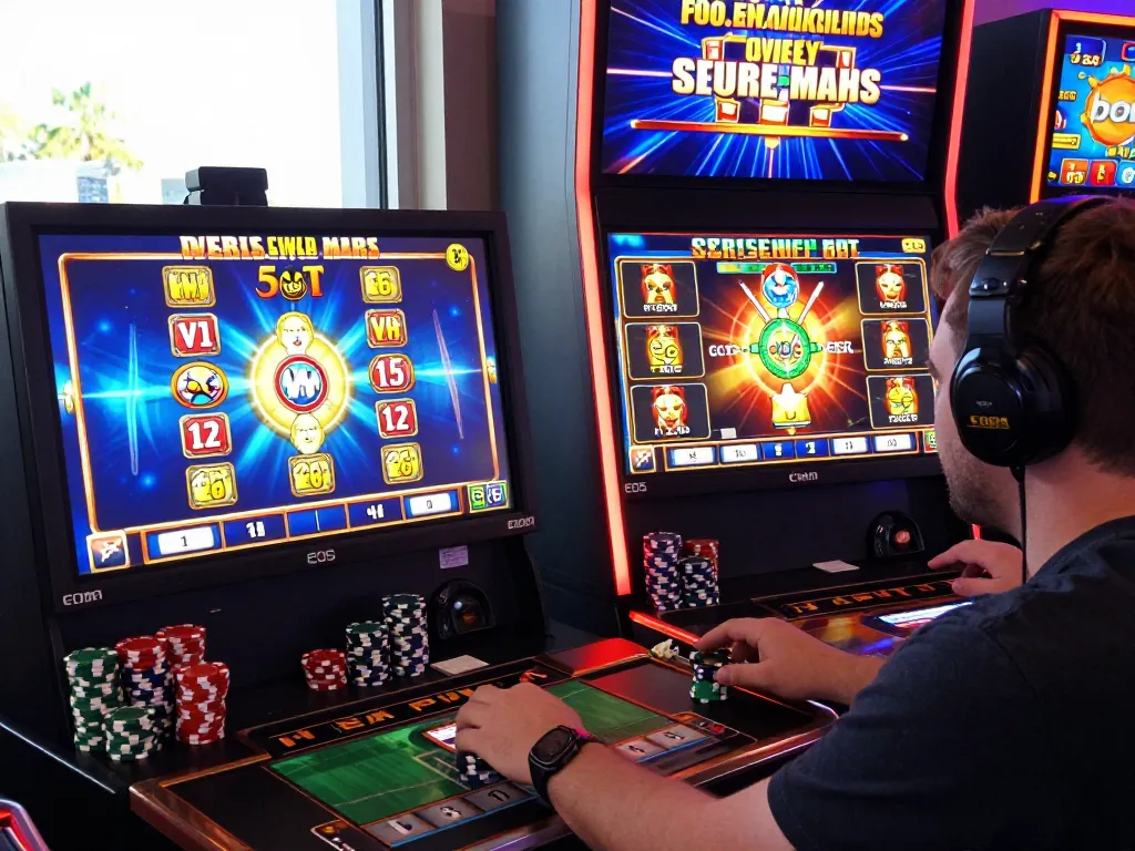 Pemain menikmati slot gacor terpercaya laoban188 dalam pengaturan permainan online yang imersif dengan grafik yang vibrant dan tampilan jackpot.