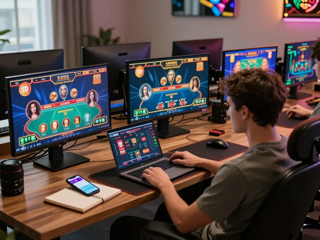 Player strategizing bets on LGOLUX online casino interface during home gaming session.
