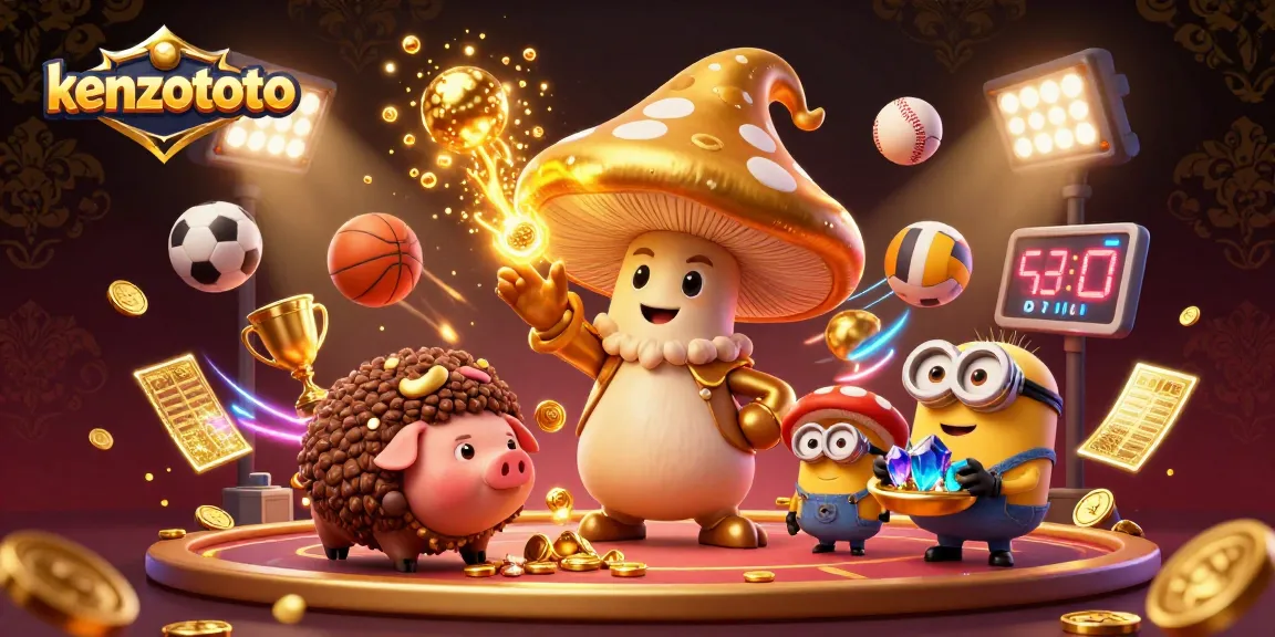 Engage with kenzototo as the golden mushroom wizard encapsulates a vibrant gambling world filled with treasures.