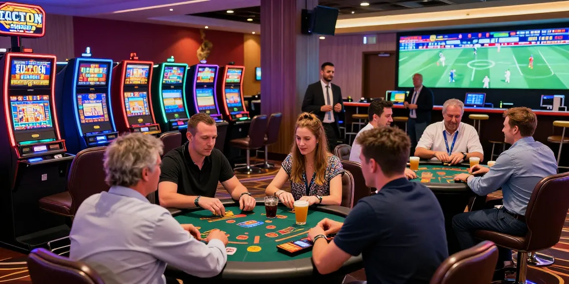Experience the excitement of casino non uk with diverse players enjoying games and vibrant atmosphere.