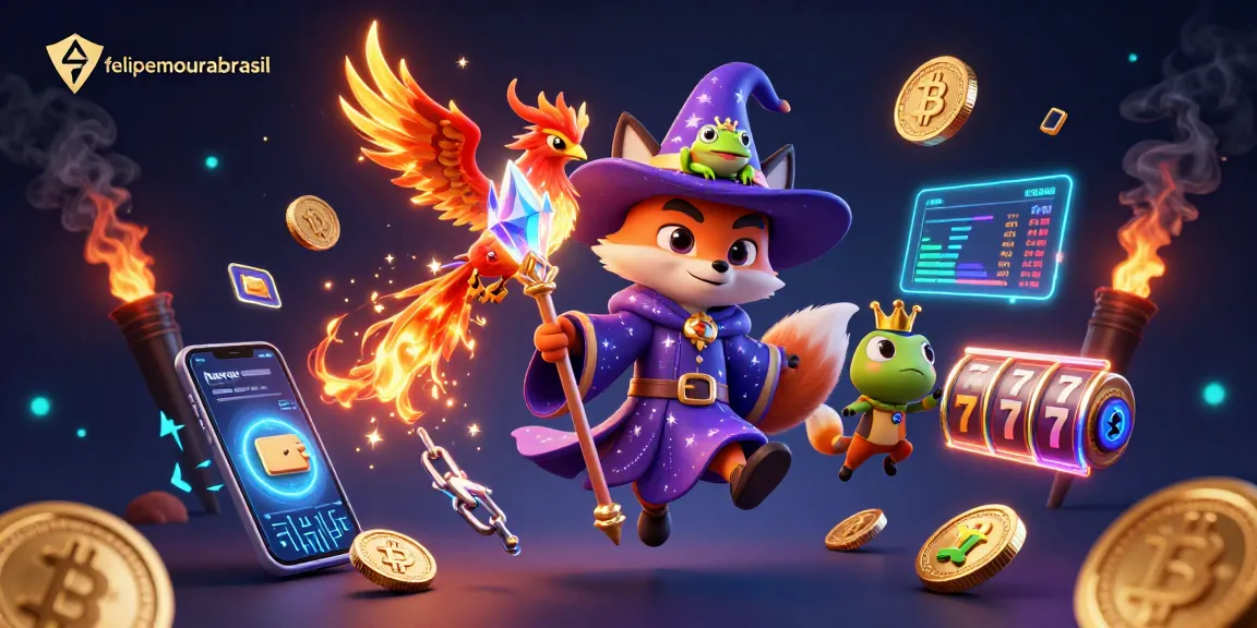 Spin to win with felipemourabrasil as the mystical wizard conjures luck in a vibrant casino scene.
